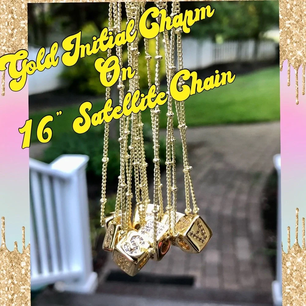 💗BACK IN STOCK!! Gold Dipped Charms on 16” Satellite Chain - Picture 3 of 8